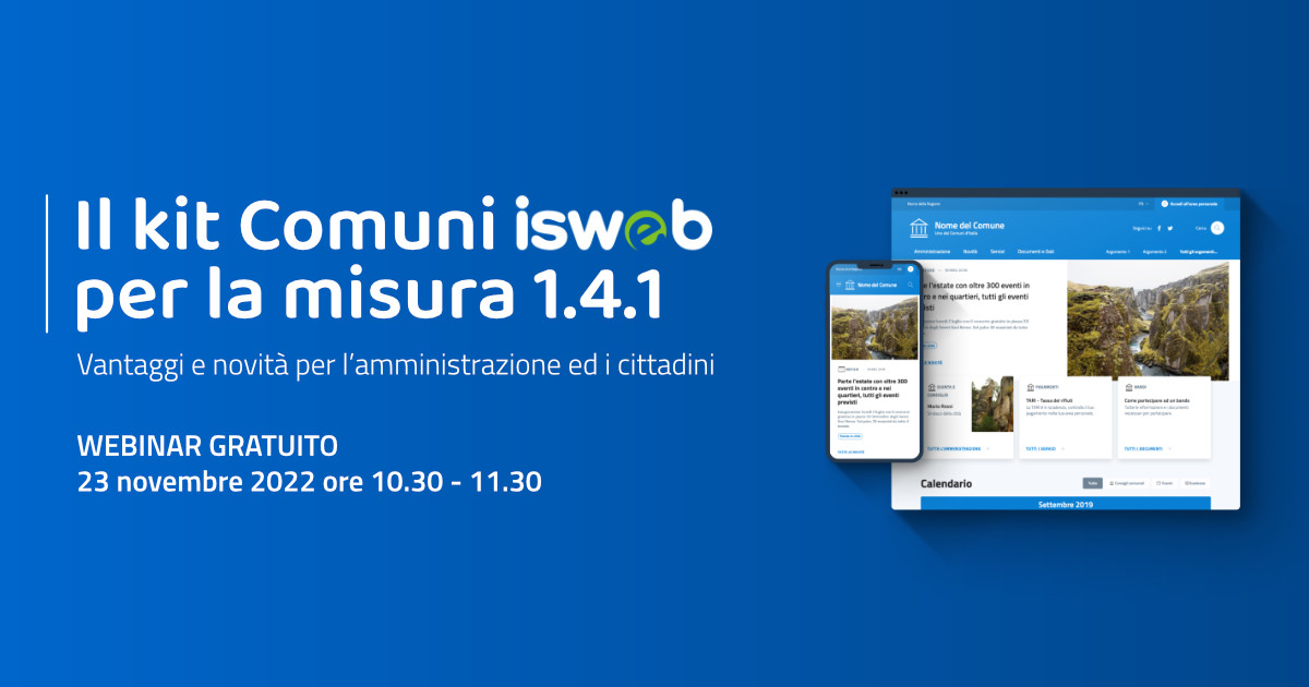 WEBINAR: Il kit Comuni ISWEB per la Misura 1.4.1